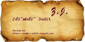 Zámbó Judit névjegykártya